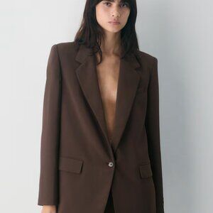 NWT Aritzia Generation Blazer Rich Mocha Brown 4